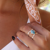 Copper Turquoise Ring~Sterling Silver 925 ~ MR143A - Maresia Jewelry