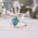 Copper Turquoise Ring~Sterling Silver 925 ~ MR143A - Maresia Jewelry