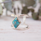 Copper Turquoise Ring~Sterling Silver 925 ~ MR143A - Maresia Jewelry