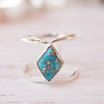 Copper Turquoise Ring~Sterling Silver 925 ~ MR143A - Maresia Jewelry