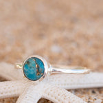 Copper Turquoise Ring ~ Delicate ~ Sterling Silver 925 ~ Handmade ~ Gemstone~Statement ~Everyday~ Hippie~Bohemian~Stackable MR238