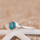Copper Turquoise Ring ~ Delicate ~ Sterling Silver 925 ~ Handmade ~ Gemstone~Statement ~Everyday~ Hippie~Bohemian~Stackable MR238