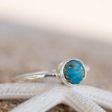 Copper Turquoise Ring ~ Delicate ~ Sterling Silver 925 ~ Handmade ~ Gemstone~Statement ~Everyday~ Hippie~Bohemian~Stackable MR238