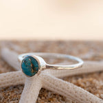 Copper Turquoise Ring ~ Delicate ~ Sterling Silver 925 ~ Handmade ~ Gemstone~Statement ~Everyday~ Hippie~Bohemian~Stackable MR238