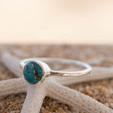 Copper Turquoise Ring ~ Delicate ~ Sterling Silver 925 ~ Handmade ~ Gemstone~Statement ~Everyday~ Hippie~Bohemian~Stackable MR238