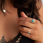 Copper Turquoise Tear Drop Ring ~ Gemstone ~ Natural ~ Sterling Silver 925~ Jewelry ~ Handmade ~ December Birthstone MR224