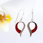 Coral Earrings ~ Sterling Silver 925 ~ SME066 - Maresia Jewelry