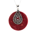 Coral  Pendant ~ Coral ~ Sterling Silver 925 - Maresia Jewelry