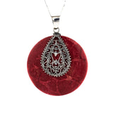 Coral  Pendant ~ Coral ~ Sterling Silver 925 - Maresia Jewelry
