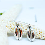 Cowrie Shell Drop Earrings  ~Sterling Silver 925~ME006 - Maresia Jewelry