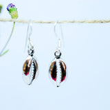 Cowrie Shell Drop Earrings  ~Sterling Silver 925~ME006 - Maresia Jewelry