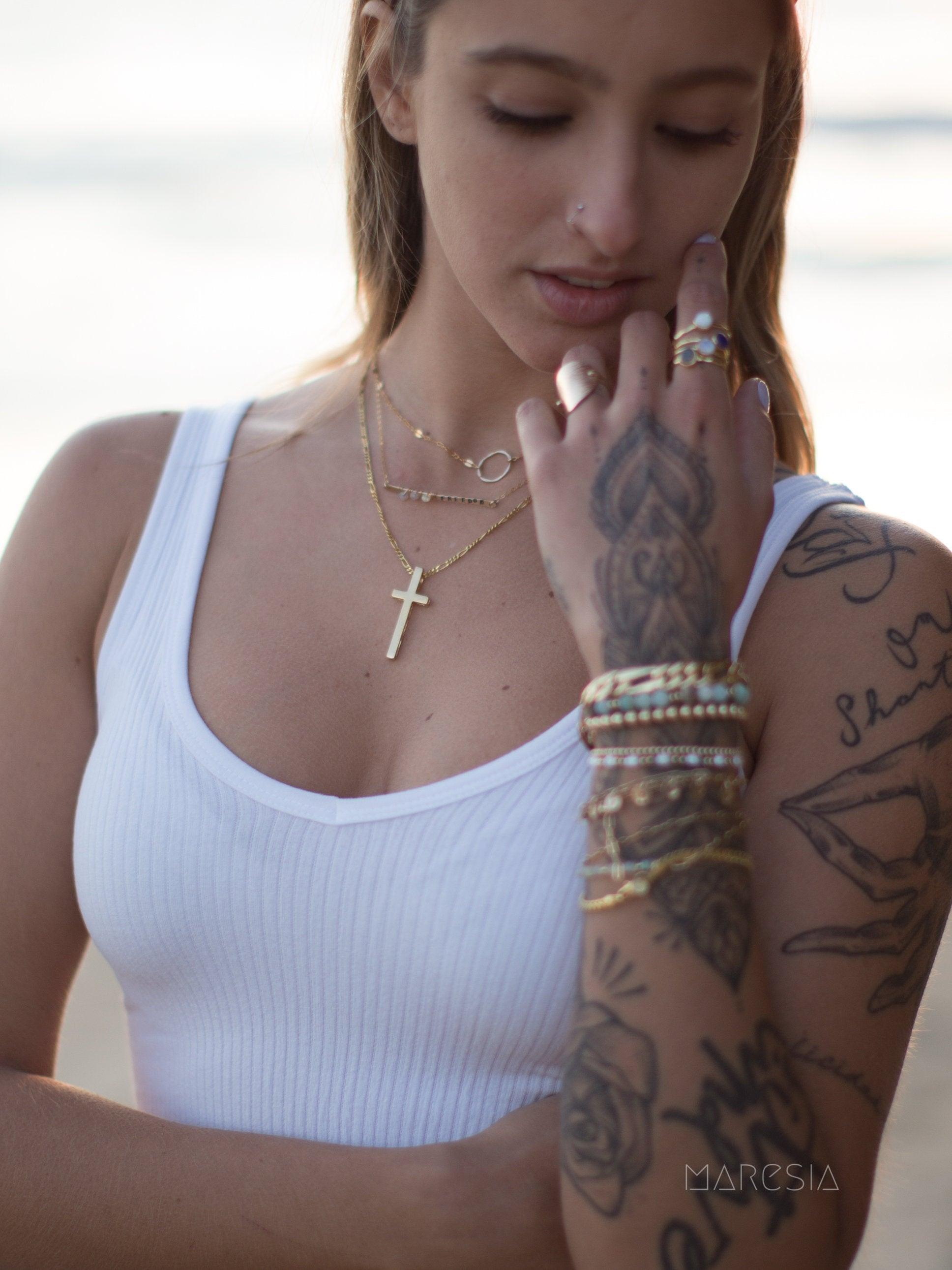 Cross Necklace ~ Gold Vermeil - Maresia Jewelry
