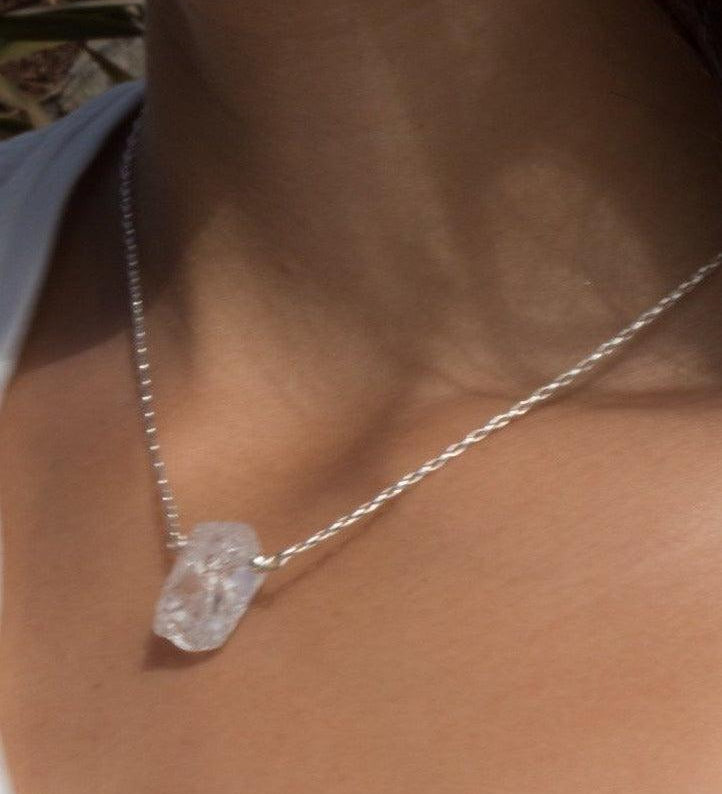 Crystal Quartz Necklace ~ Sterling Silver 925  or Gold Filled - Maresia Jewelry