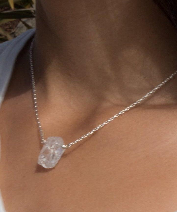 Crystal Quartz Necklace ~ Sterling Silver 925  or Gold Filled - Maresia Jewelry