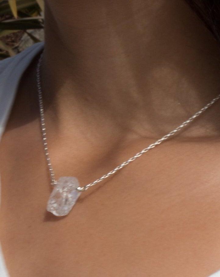 Crystal Quartz Necklace ~ Sterling Silver 925  or Gold Filled - Maresia Jewelry
