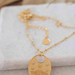 Evil Eye Necklace Gold Plated 18k ~ Cubic Zirconia or Black Onyx ~ Layered long Necklace  ~ Jewelry ~ Minimalist~ Handmade ~ MN115