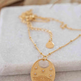 Evil Eye Necklace Gold Plated 18k ~ Cubic Zirconia or Black Onyx ~ Layered long Necklace  ~ Jewelry ~ Minimalist~ Handmade ~ MN115