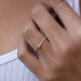 Dainty Blue Topaz Ring  ~ Sterling Silver 925 ~ MR033 - Maresia Jewelry