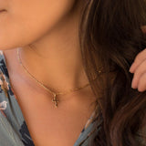 Dainty Cross Necklace ~ Gold Filled - Maresia Jewelry