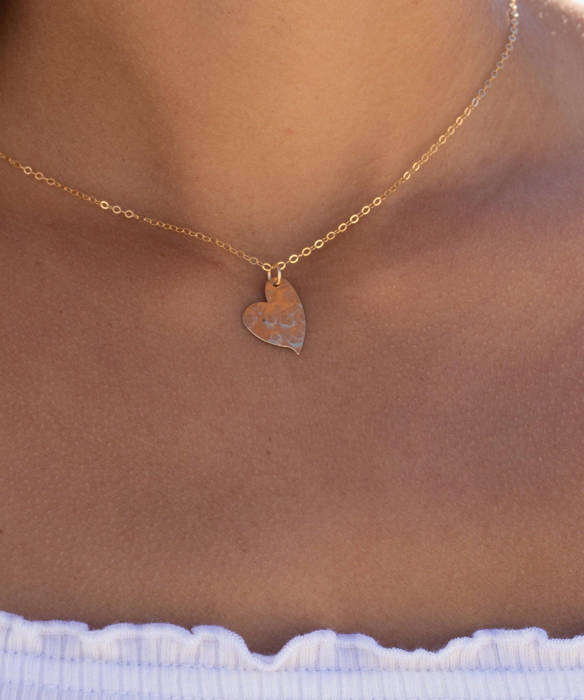 Dainty Heart Necklace ~Gold Filled - Maresia Jewelry