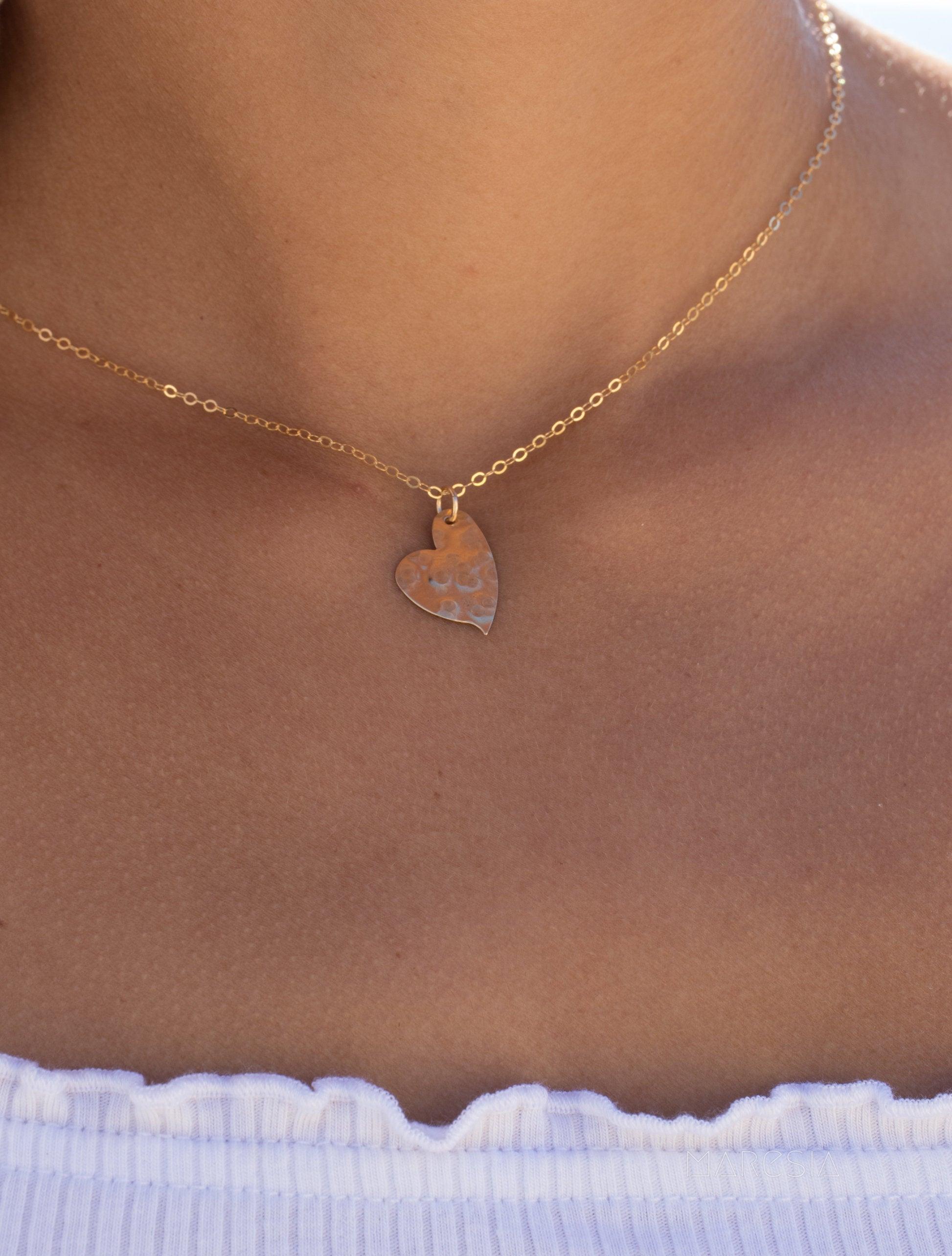 Dainty Heart Necklace ~Gold Filled - Maresia Jewelry