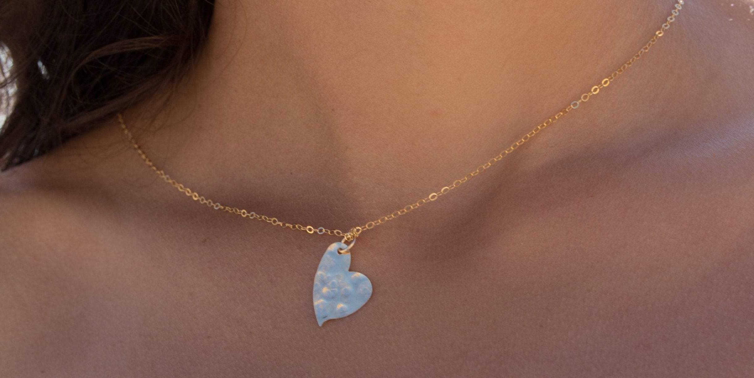 Dainty Heart Necklace ~Gold Filled - Maresia Jewelry
