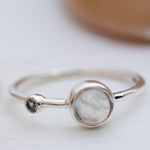 Dainty Moonstone & Labradorite Ring~ Sterling Silver 925 ~ Handmade ~ Gemstone  ~ Minimalist ~ Hippie ~Bohemian~June Birthstone~MR267