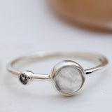 Dainty Moonstone & Labradorite Ring~ Sterling Silver 925 ~ Handmade ~ Gemstone  ~ Minimalist ~ Hippie ~Bohemian~June Birthstone~MR267