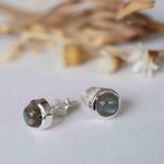 Delicate Labradorite Earrings ~ Sterling Silver 925  ~ Gemstone ~ Post ~ Stud ~Handmade ~ Jewelry ~ Gift For Her ~ Maresia ME063