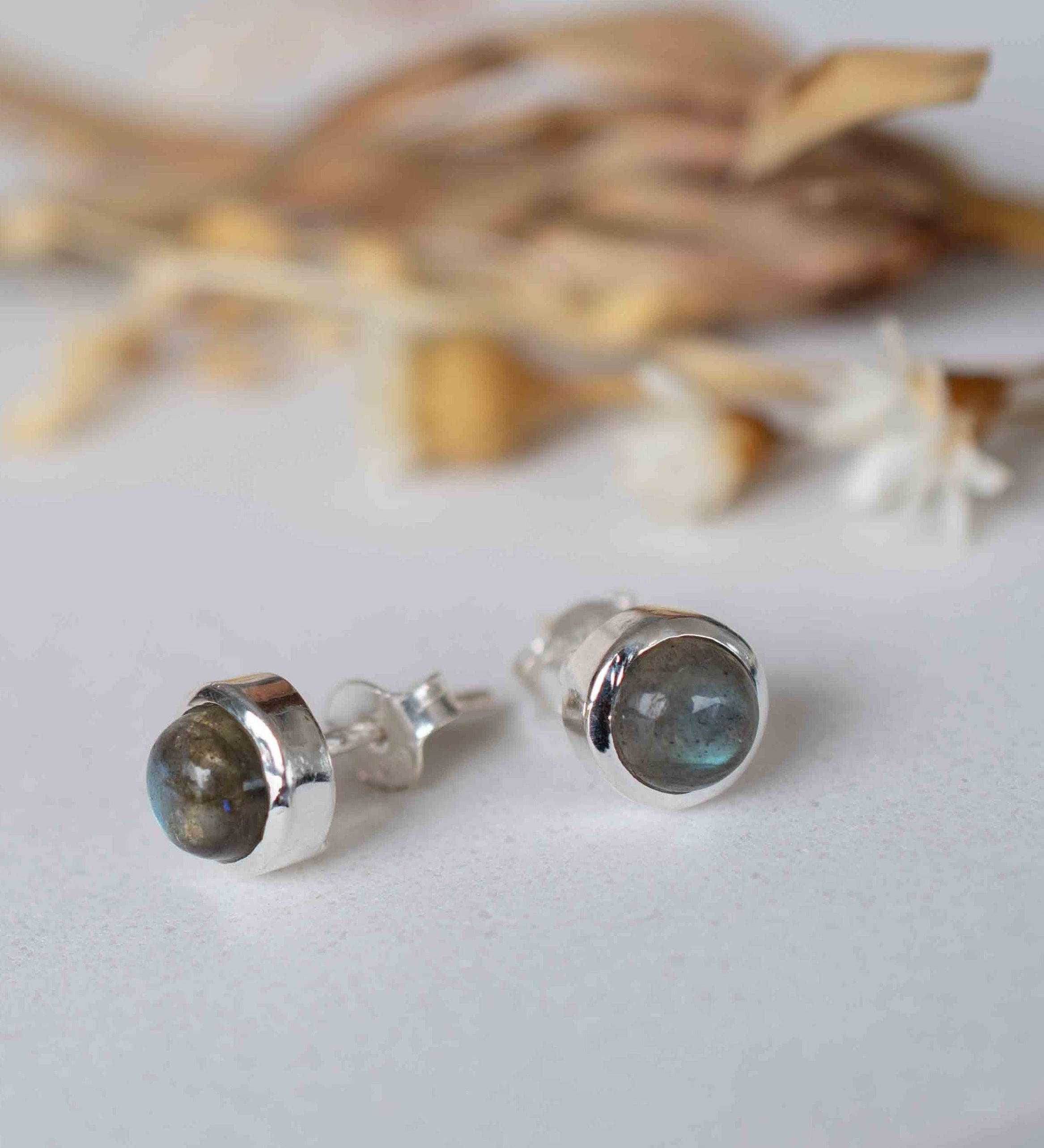 Delicate Labradorite Earrings ~ Sterling Silver 925  ~ Gemstone ~ Post ~ Stud ~Handmade ~ Jewelry ~ Gift For Her ~ Maresia ME063