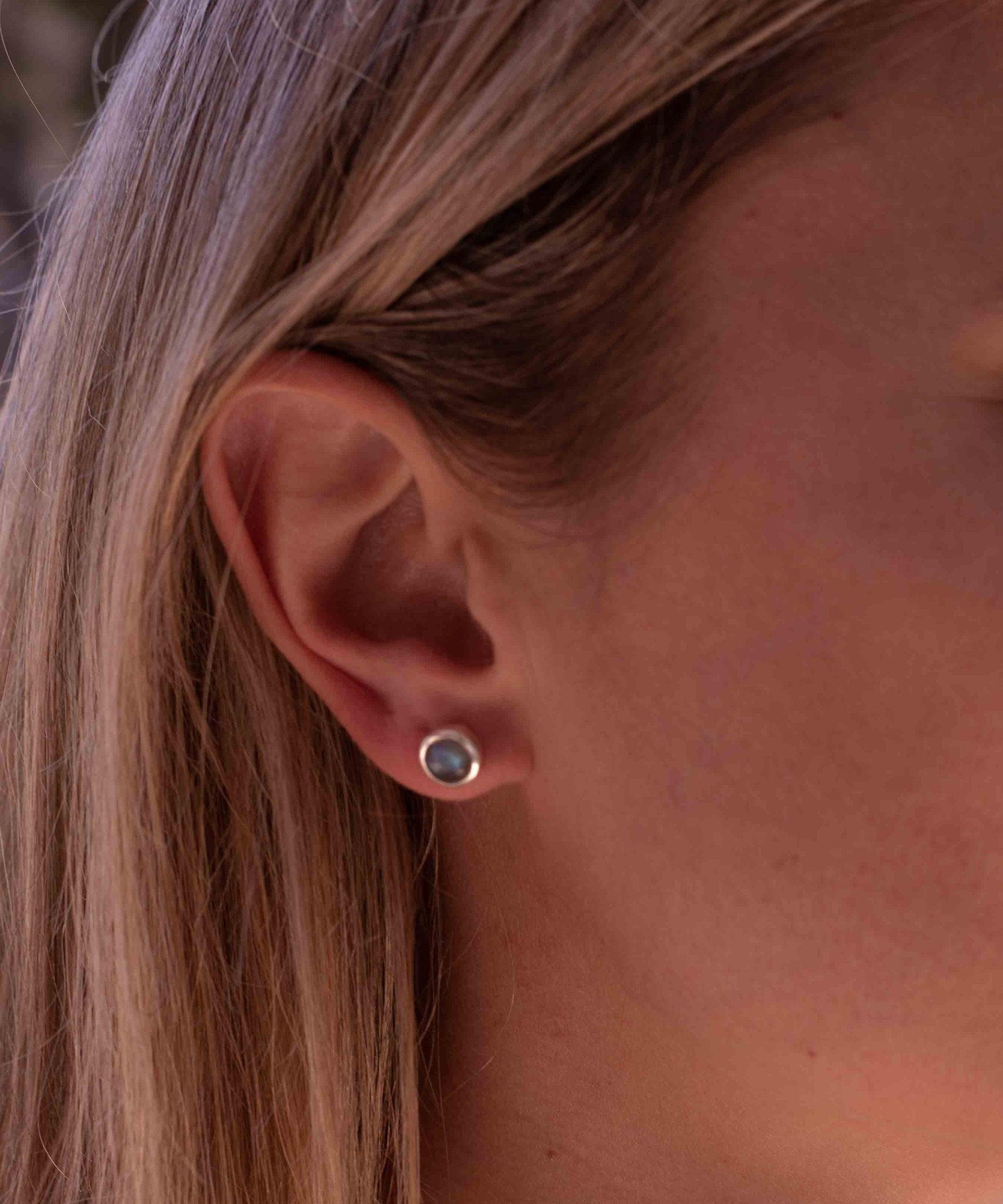 Delicate Labradorite Earrings ~ Sterling Silver 925  ~ Gemstone ~ Post ~ Stud ~Handmade ~ Jewelry ~ Gift For Her ~ Maresia ME063