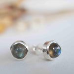 Delicate Labradorite Earrings ~ Sterling Silver 925  ~ Gemstone ~ Post ~ Stud ~Handmade ~ Jewelry ~ Gift For Her ~ Maresia ME063