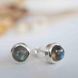 Delicate Labradorite Earrings ~ Sterling Silver 925  ~ Gemstone ~ Post ~ Stud ~Handmade ~ Jewelry ~ Gift For Her ~ Maresia ME063