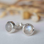 Delicate Moonstone Earrings ~ Sterling Silver 925  ~ Gemstone ~ Post ~ Stud ~Handmade ~ Jewelry ~ Gift For Her ~ Maresia ME062