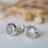 Delicate Moonstone Earrings ~ Sterling Silver 925  ~ Gemstone ~ Post ~ Stud ~Handmade ~ Jewelry ~ Gift For Her ~ Maresia ME062