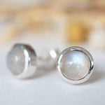 Delicate Moonstone Earrings ~ Sterling Silver 925  ~ Gemstone ~ Post ~ Stud ~Handmade ~ Jewelry ~ Gift For Her ~ Maresia ME062