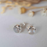 Delicate Moonstone Earrings ~ Sterling Silver 925  ~ Gemstone ~ Post ~ Stud ~Handmade ~ Jewelry ~ Gift For Her ~ Maresia ME062