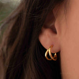 Delicate small hoop Earrings ~ Stud ~ Jewelry ~ 18k Gold Plated ~ Minimalist Everyday ~ Gift for Her ~ Boho ~ Hippie ~ ME215