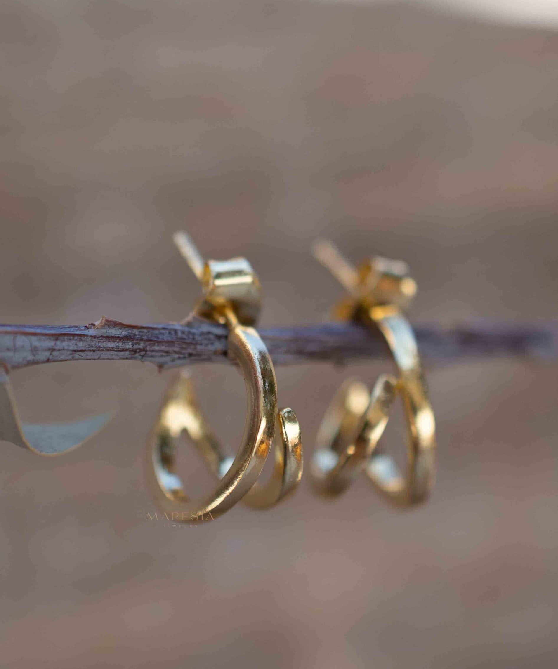 Delicate small hoop Earrings ~ Stud ~ Jewelry ~ 18k Gold Plated ~ Minimalist Everyday ~ Gift for Her ~ Boho ~ Hippie ~ ME215