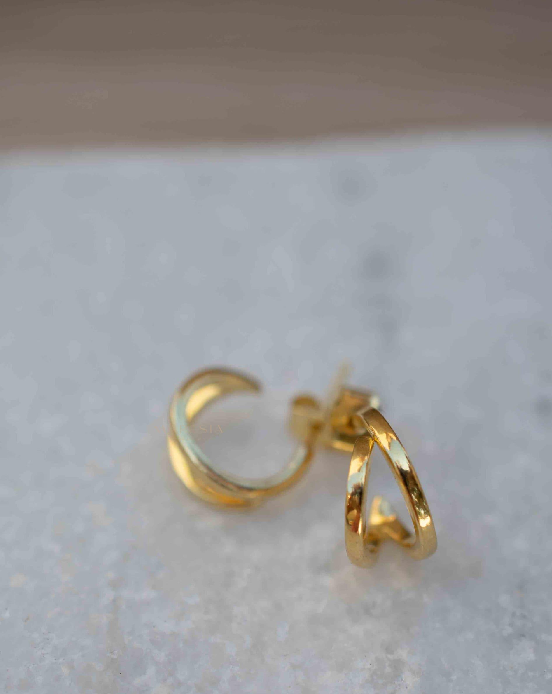 Delicate small hoop Earrings ~ Stud ~ Jewelry ~ 18k Gold Plated ~ Minimalist Everyday ~ Gift for Her ~ Boho ~ Hippie ~ ME215