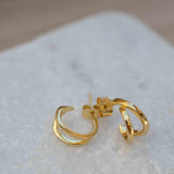 Delicate small hoop Earrings ~ Stud ~ Jewelry ~ 18k Gold Plated ~ Minimalist Everyday ~ Gift for Her ~ Boho ~ Hippie ~ ME215