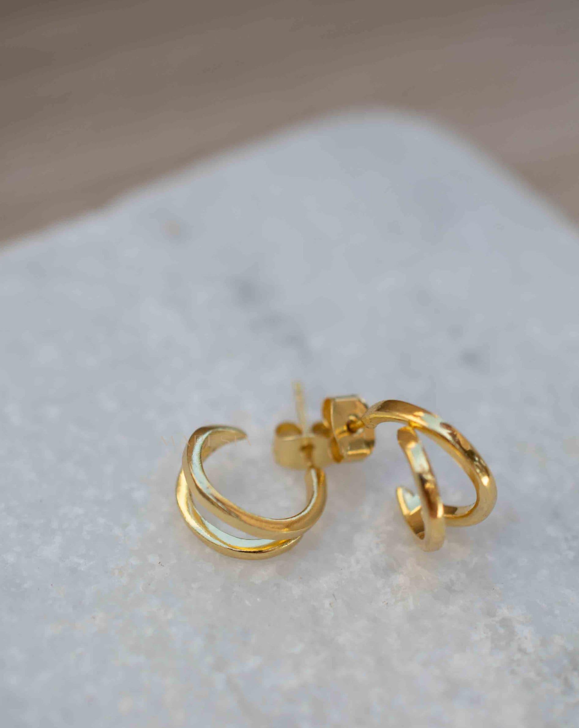 Delicate small hoop Earrings ~ Stud ~ Jewelry ~ 18k Gold Plated ~ Minimalist Everyday ~ Gift for Her ~ Boho ~ Hippie ~ ME215