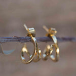 Delicate small hoop Earrings ~ Stud ~ Jewelry ~ 18k Gold Plated ~ Minimalist Everyday ~ Gift for Her ~ Boho ~ Hippie ~ ME215