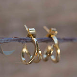 Delicate small hoop Earrings ~ Stud ~ Jewelry ~ 18k Gold Plated ~ Minimalist Everyday ~ Gift for Her ~ Boho ~ Hippie ~ ME215