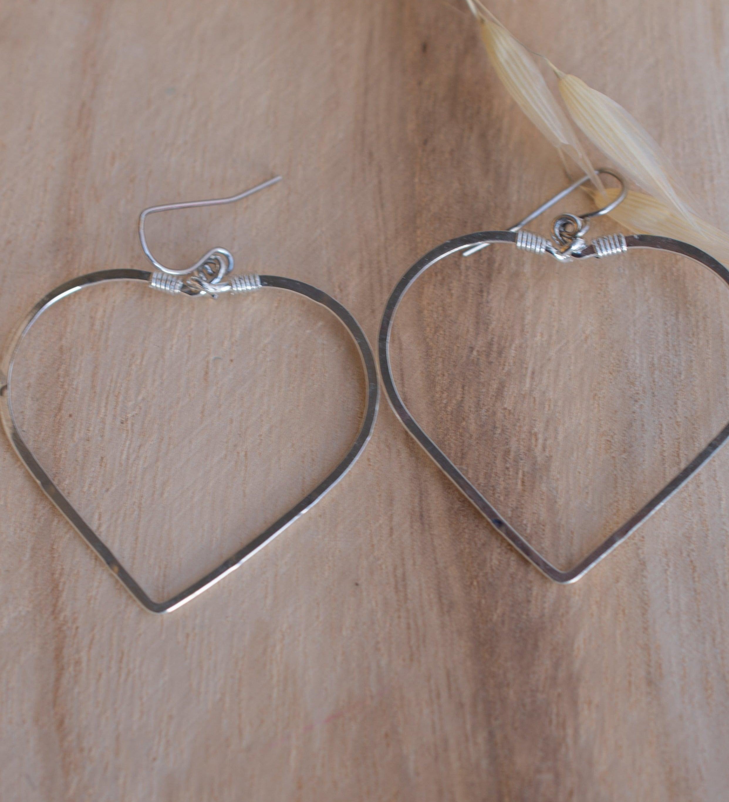 Denise Large Heart Earrings ~Gold Plated or Silver Plated ~ SME098 - Maresia Jewelry