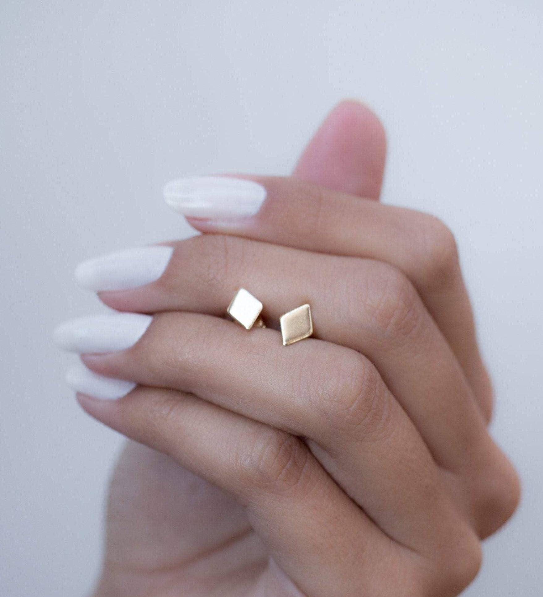 Diamond Shape Earrings ~ Gold Vermeil~ME067 - Maresia Jewelry