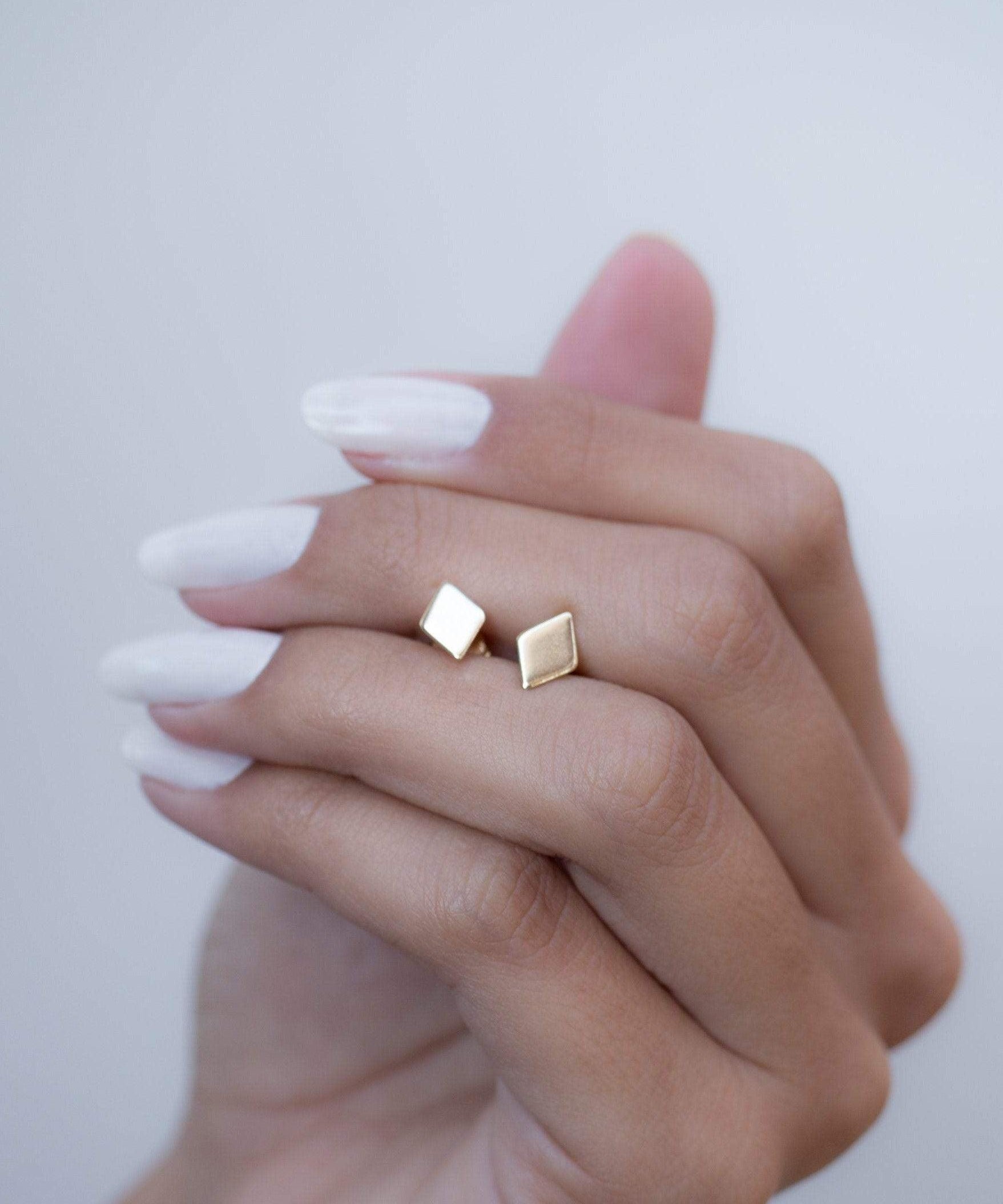 Diamond Shape Earrings ~ Gold Vermeil~ME067 - Maresia Jewelry