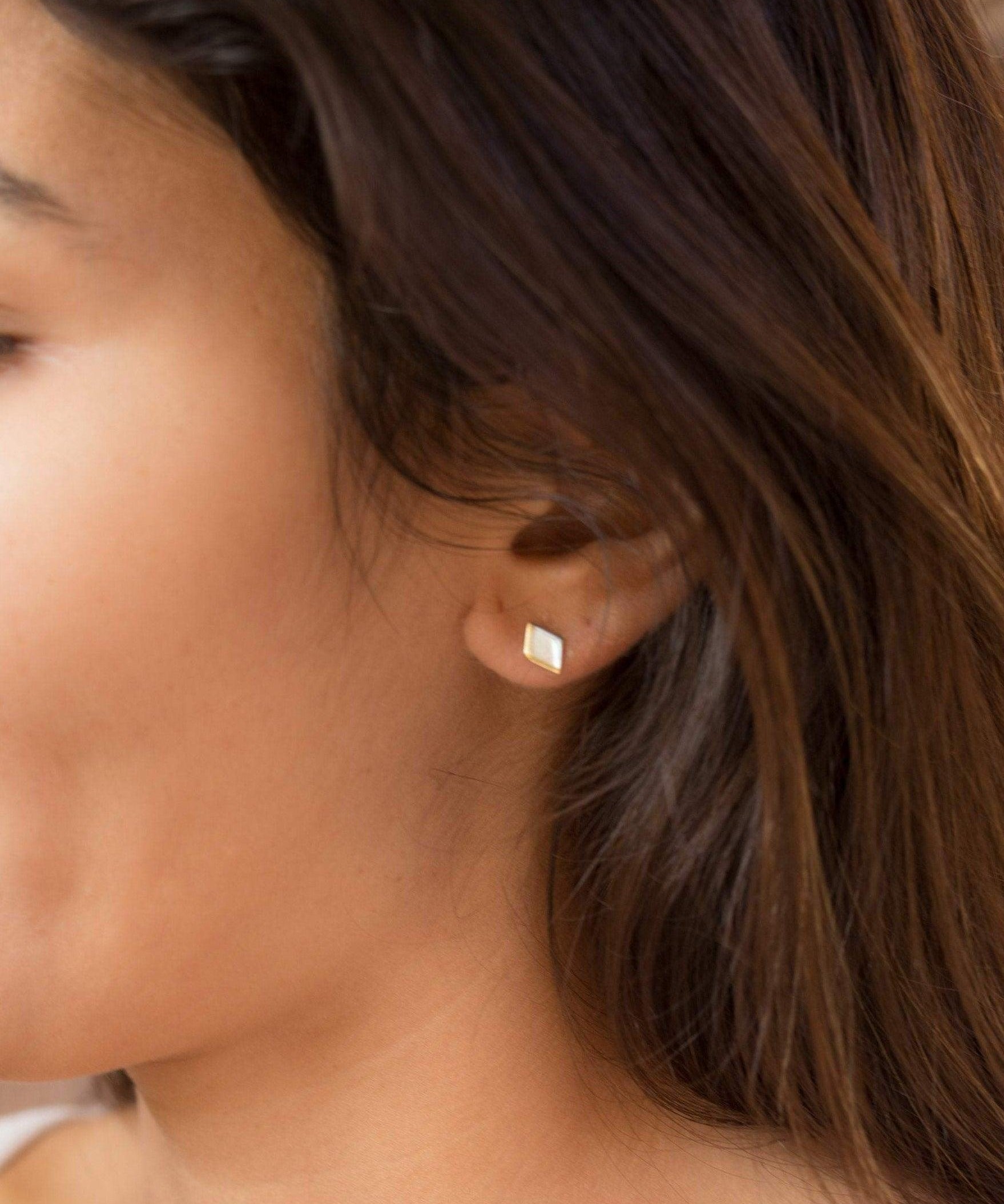 Diamond Shape Earrings ~ Gold Vermeil~ME067 - Maresia Jewelry