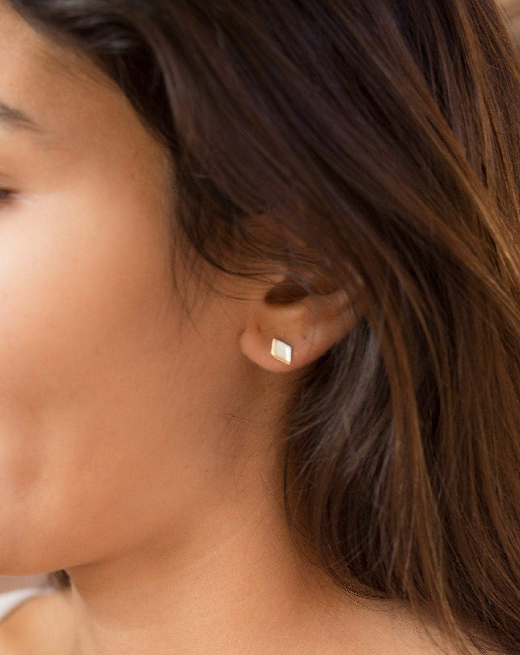 Diamond Shape Earrings ~ Gold Vermeil~ME067 - Maresia Jewelry