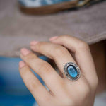 Rainbow Labradorite Ring ~ Gemstone ~ Natural ~Sterling Silver 925 ~ Jewelry ~ Handmade~February Birthstone ~Statement ~Gift ~ MR286
